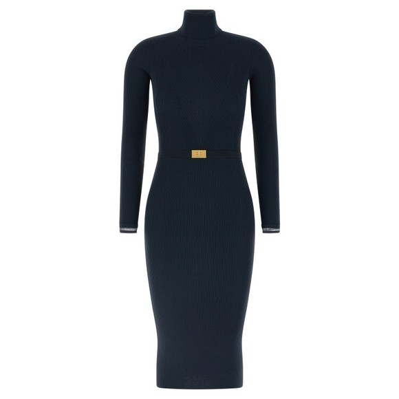 Elisabetta Franchi Ribbed Knit Midi Dress - NWT - Picture 1 of 4